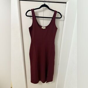 NWOT Open Edit Burgandy Red Midi Dress - size medium